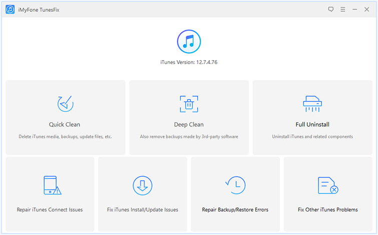 iTunes repair home interface