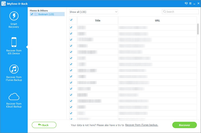 recover bookmark from iphone x without backup