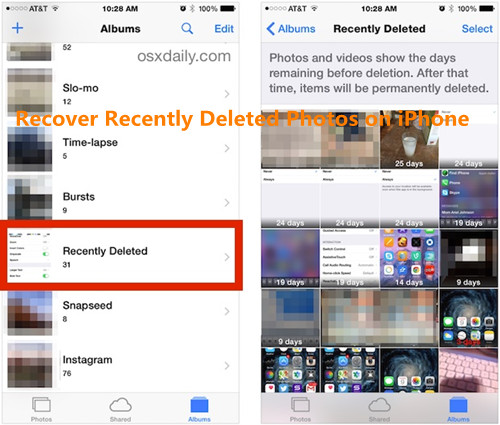 recover recently deleted photos from iphone