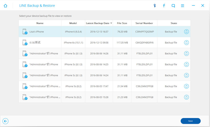 restore Line backup to iPhone