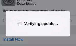 iOS 10 Verifying update...