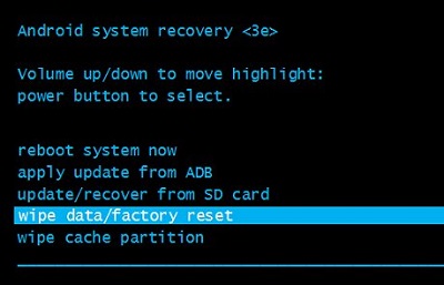 restore android to factory reset