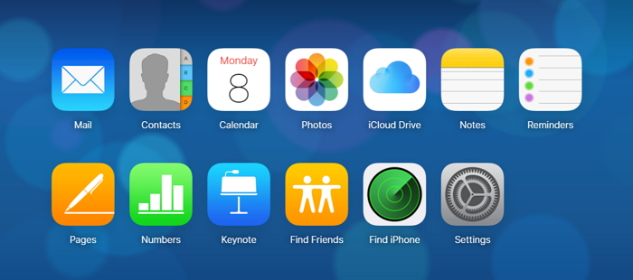 restore iPhone contacts from iCloud - login iCloud