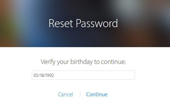 reset icloud password by answering security questions