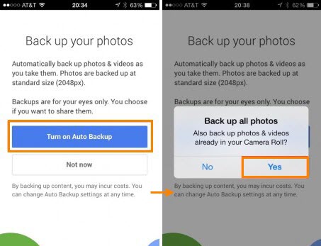 copy pictures to galaxy s8 with google plus