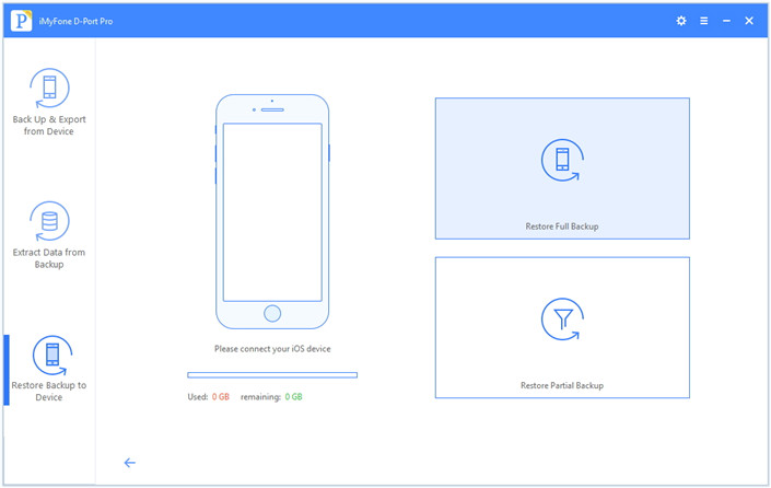 select restore full backup option