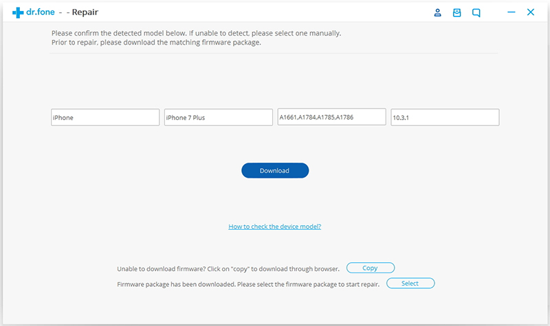 select and download the firmware