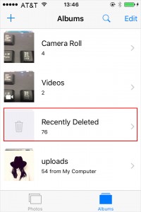 open iphone recently deleted folder