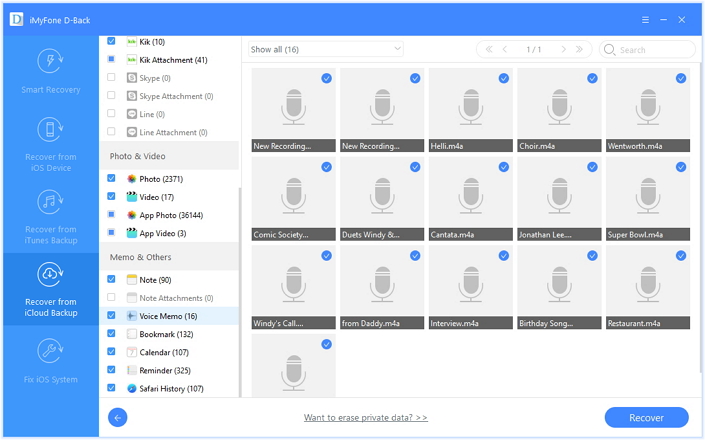 restore voice memos from icloud backup