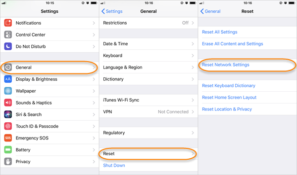 reset network settings