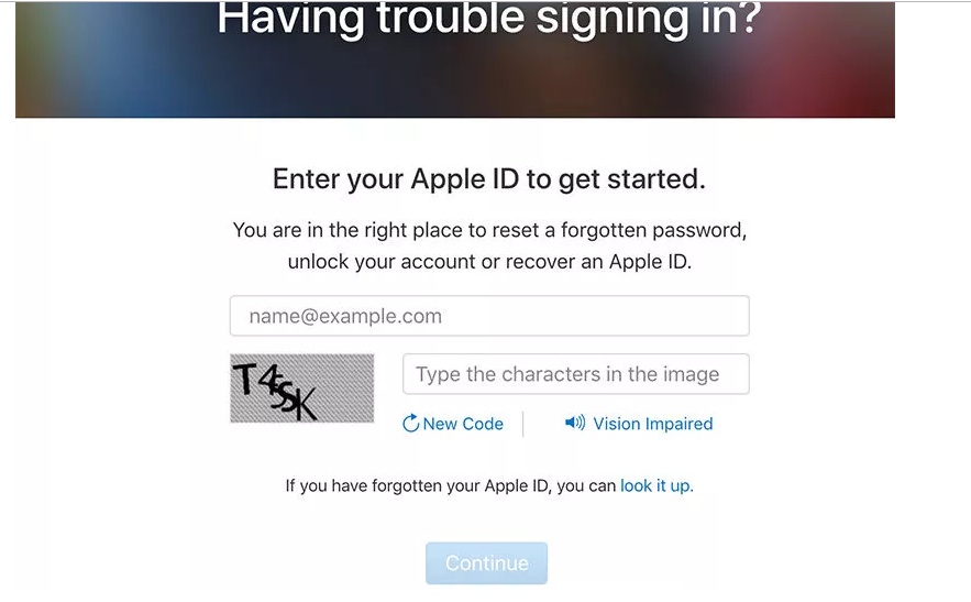 reset icloud password