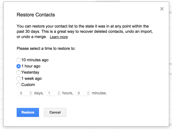 restore-contacts from gmail