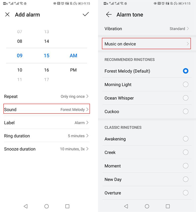 set apple music songs as alarm on android